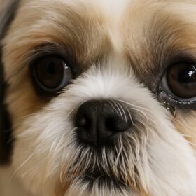 シーズーの目元のアップ｜犬 目ヤニ ケアの観察ポイント