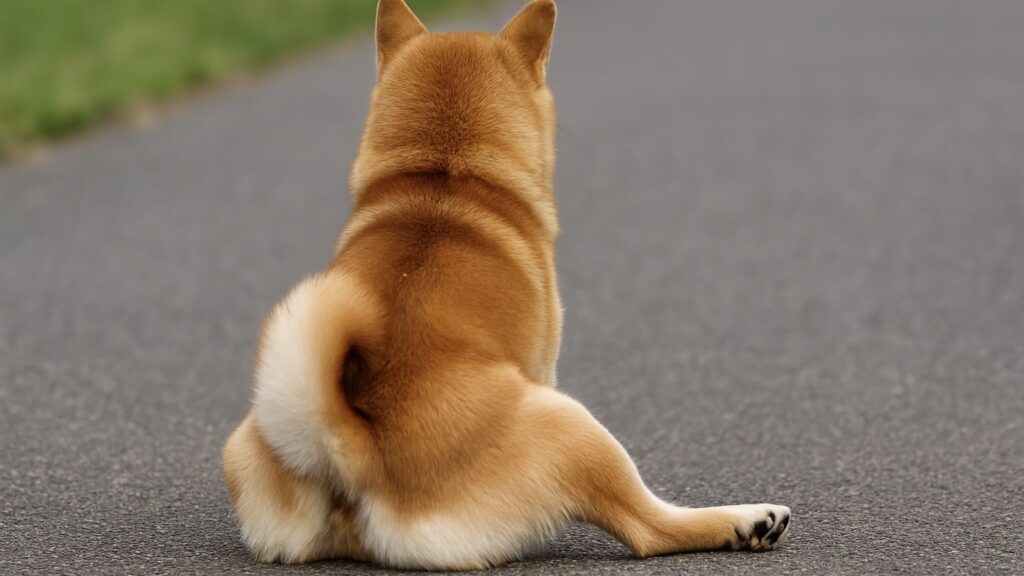 柴犬のお尻歩き