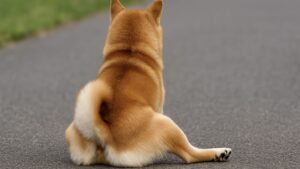 柴犬のお尻歩き