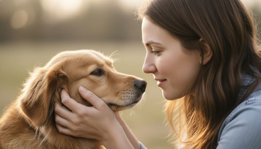 飼い主と愛犬が目を合わせ、今の愛犬のチャームポイントを感じ取る大切なひととき